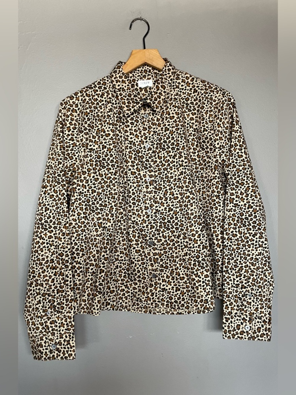J. Crew Leopard Print Jean Jacket - Brown & Cream